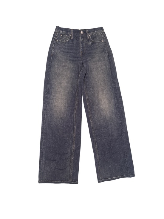 rag & bone Denim - Rag & Bone Miramar Cotton Terry Wide-Leg Dark Indigo Sweatpants Jeans